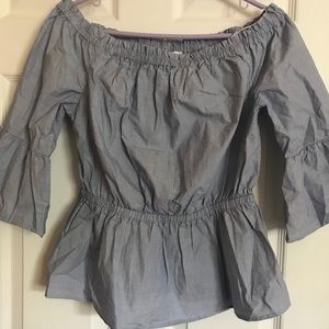 🚨SOLD🚨Kensie Oxford Off the Shoulder Top